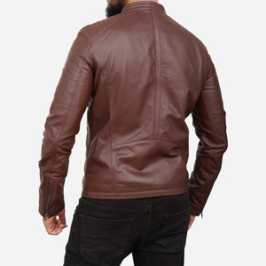 Venta al por mayor Vintage Trucker Jacket Piel de cordero genuina Hombres Casual Wear Chaqueta de cuero para hombres con Cuello de camisa - Product Image 3