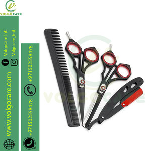 2024 prix raisonnable 8 pièces Kit de ciseaux de coupe de cheveux noir or professionnel maison coupe de cheveux ensemble de barbier - Product Image 4