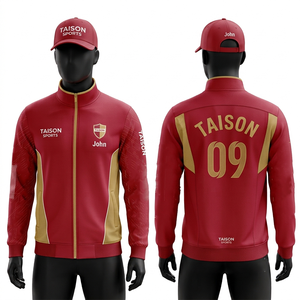 Chaqueta de Entrenamiento de Béisbol Unisex, 330 GSM, Forro Polar de Poliéster Premium, Tejido de Alto Rendimiento, Frente Sólido Negro, Dorado, Bordado Personalizado - Product Image 2