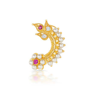 Kashibai ห่วงจมูกทองเหลืองชุบทองสำหรับผู้หญิง - Product Image 2