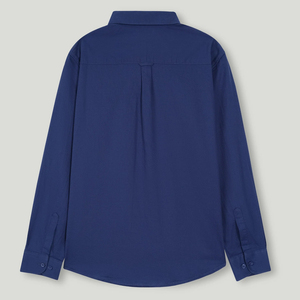 เสื้อเชิ้ตผ้าคอตตอน100% ลายดอกไม้ลำลองสำหรับผู้ชายใส่ฤดูร้อนระบายอากาศได้ป้องกันการหดตัวปรับแต่งสีกรมท่า - Product Image 4