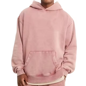 Sweat à capuche pour homme, 100% coton, coupe classique, manches longues, pour l'entraînement et la gym, avec logo imprimé personnalisé, effet délavé, collection hiver - Product Image 1