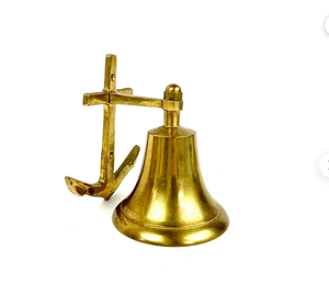 Campana de Pared de Latón Hecha a Mano con Ancla, Campana Personalizada, Decoración Náutica Vintage para Colgar en la Pared - Product Image 1