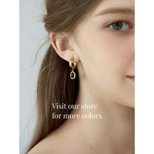 Orecchini Pendenti con Perle Autentiche e Occhio di Tigre, Anelli a Cerchio Dorati Inossidabili - Idea Regalo - Product Image 4