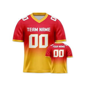 Haute qualité cousu matériel sergé maillot de Football américain maille hommes Streetwear mode maillot de Football avec patchs - Product Image 3