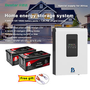 Ev Tipi Hibrit Şebeke Bağlantılı İstiflenebilir 1.25KW-6KW Güneş Enerjisi Sistemi İnvertörü 100AH-200AH LiFePO4 Pil 24V Güneş Enerjisi Tasarrufu - Product Image 1