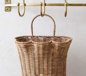 Panier mural décoratif en rotin tissé Panier de rangement naturel en osier fait à la main Organisateur pour la maison Jardin Salon Décoration - Product Image 4