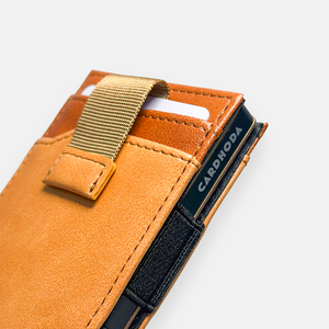 Cardhoda PU Slim Card Holder Minimalist Open Front Wallet Unisex Tan Color Nylon Lining Short - Product Image 4