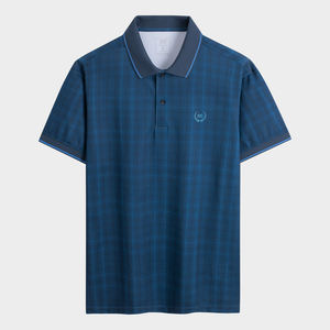 Camisa Informal Elegante de Manga Corta con Estampado Melange para Hombre Insidemen, IPS009AZ-62% Poliéster 33% Algodón 5% Elastano - Product Image 1