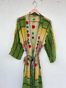 Robe lisse en soie crêpe vintage pour vêtements quotidiens et de fête Saisons printemps/automne/été Taille libre - Product Image 2