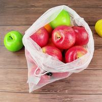 Sac en filet en polyester écologique avec taille personnalisable, portable et recyclable, fabriqué au Vietnam pour les cosmétiques et les jouets