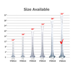 VTW0132 - Florero Transparente con Diseño de Torre Eiffel - 32 Pulgadas - Product Image 3