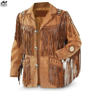 Veste d'hiver décontractée pour hommes avec design personnalisé en cuir véritable respirant veste à franges grande taille pour homme veste à franges de décoration - Product Image 2