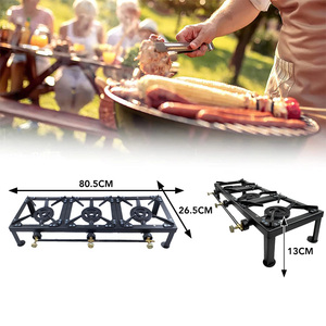Réchaud de camping à trois brûleurs en fonte au GPL, cuisinière à gaz butane, réchaud de campagne à 3 brûleurs, barbecue portable - Product Image 6