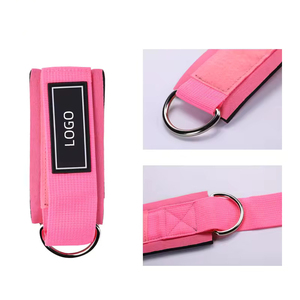 Sangles de cheville de haute qualité pour l'entraînement, en matériau PU, pour la salle de sport avec machines à câbles, logo personnalisé possible - Product Image 3