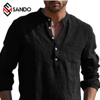 Camisa Casual de Manga Larga para Hombre, Estilo Safari, de Alta Calidad, Anti-Pilling, Secado Rápido, Algodón Ecológico, Talla Grande, Cuello en V, Estampado de Leopardo, para Verano