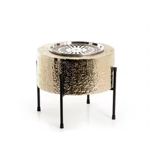La mayoría de las ventas de alta calidad chapado en oro textura única aspecto elegante forma redonda Metal resistente Dallah café y teteras suministros - Product Image 1