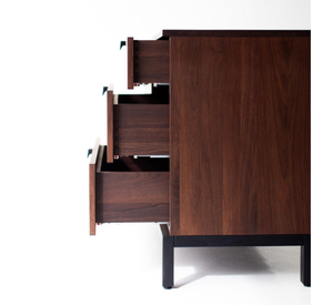 Commode moderne à 6 tiroirs de couleur noyer grands tiroirs de rangement pour la maison hôtel appartement chambre ou salon utilisation - Product Image 4