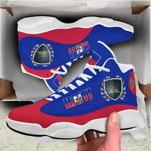海地国旗3D高帮运动鞋男士休闲篮球鞋批发运动鞋印花您的需求跑鞋