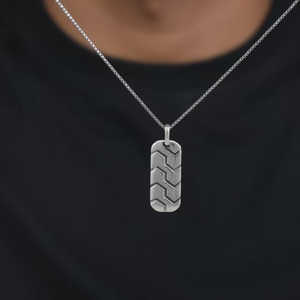 Colgante Humble para Él, Plata Oxidada, Perla de Agua Dulce, Diamante, Baño de Rodio, Cadena de Caja, Oro Rosa, Estilo Moderno para Compromiso - Product Image 1