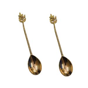 ช้อนโลหะแบบแบนมีดีไซน์ลายนูนทันสมัยช้อนขนมหวานพร้อมกระจกขัดเงาสำหรับบ้านและโรงแรม - Product Image 5