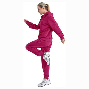 Conjunto de Jogger a rayas de alta calidad para mujer, Sudadera con capucha y cremallera de manga larga, Tops deportivos, ropa de entrenamiento y jogging ajustada, chándal de lana de algodón - Product Image 6