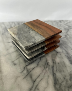 Juego de Posavasos Cuadrados Modernos de Mármol Ecológicos Hechos a Mano de Alta Calidad para Uso en el Hogar, Hoteles y Restaurantes, Color Personalizado - Product Image 1