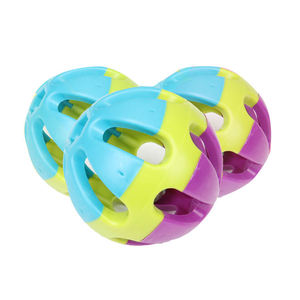 Wholesale Eco-Friendly Plastic <b>Dog</b> Toy Ball with <b>Bell</b> Durable Funny Modern Simple Training Pet Squeak Ball - Product Image 3