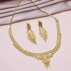 ขายส่งสร้อยคอสั้นแฟชั่นชุบทอง14K 18K 24K เครื่องประดับแบบดั้งเดิมเครื่องประดับทองเหลืองขึ้นรูปทองเครื่องประดับเติมเต็ม joyeria - Product Image 2