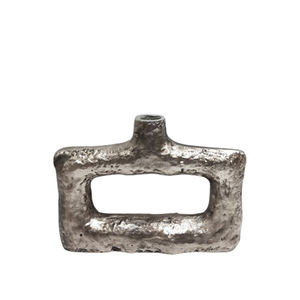 Juego de 2 floreros de aluminio para decoración del hogar con asas maceta de color plata y níquel áspero para decoración de sala de estar - Product Image 4