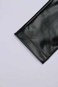 Pantalones de cuero genuino de cintura alta informales para mujer de calidad superior ODM diseño de invierno personalizado pantalón transpirable de último estilo - Product Image 4