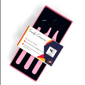 Meilleure pince à épiler professionnelle en acier inoxydable de 0.03mm pour l'extension des cils, courbure à 90 degrés, embouts en fibre durable pour couper les cils - Product Image 5