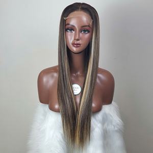 Peluca de cabello humano virgen crudo vietnamita con cierre de encaje transparente Venta caliente Cabello liso en color resaltado - Product Image 1