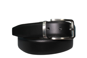 Ceinture en cuir classique, élégante pour le bureau et les tenues formelles, noire imprimée avec boucle en alliage, personnalisable par Divine International - Product Image 2