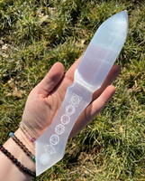 Couteau en sélénite, couteau en cristal blanc, lame de sabre en pierre précieuse polie et sculptée, de haute qualité, prix de vente en gros