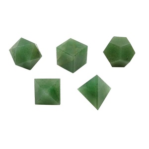 Juego de geometría geométrica con piedras de aventurina verde, sólidos platónicos, piedras naturales sagradas, para sanación. - Product Image 6