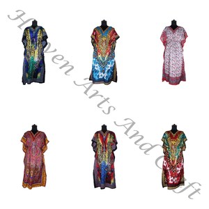 KFL024 Caftan long sans manches en pure soie à la mode grande taille vêtements de nuit pour femmes - Product Image 2