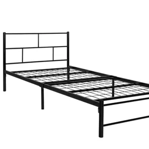 Metal Bed Frame Single Size BF-102 Black and White Color Made in Malaysia Perfect Bed for Dormitory, Budget Hotel