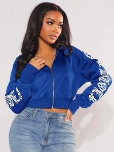 Sweat à capuche personnalisé avec imprimé d'épaule tombante pour femmes, fermeture éclair complète, disponible dans toutes les couleurs - Product Image 4