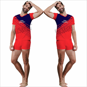 Conjunto de camiseta y pantalones cortos estampados para hombre Conjunto de camiseta y pantalones cortos de poliéster de estilo moderno para hombre con ajuste cómodo - Product Image 1