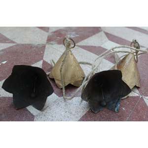 Carillons à vent vintage shabby chic modernes, clochettes à fleurs en métal, carillons suspendus avec corde pour jardin, terrasse extérieure, style bohème, maison - Product Image 5