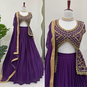 Lehenga Choli Pakistaní de Piel Sintética para Invierno, Vestido de Fiesta para Mujer, Alta Demanda, Exportaciones, Colección 2023 - Product Image 6