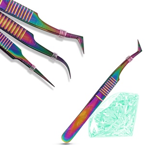 Pinzas para Pestañas de Alta Calidad al por Mayor, Pinzas para Extensión de Pestañas de Volumen, Herramientas de Precisión de Acero Inoxidable para Pestañas de Fábrica - Product Image 2