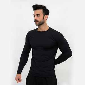 Entrenamientos de gimnasio de alto rendimiento Entrenamiento al aire libre Correr Poliéster Spandex Activewear Zip Compresión Camisa de manga larga para hombres - Product Image 6