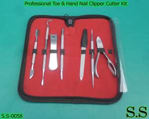 Set of 7 Pcs Stainless Steel Toe & Hand <b>Nail</b> Clipper Cutter Chiropody Ingrown <b>Nail</b> Lifter File Box - Product Image 2