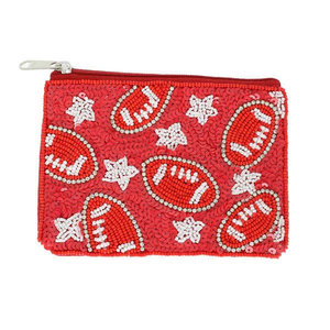 Porte-monnaie perlé et à paillettes Gameday, mini-sac tendance fait main pour cartes et petits essentiels par MD HANDICRAFTS - Product Image 2