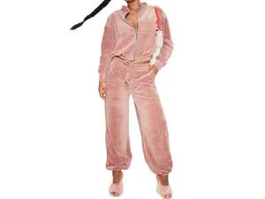 Ensemble de survêtement en velours pour femmes au toucher doux et au look luxueux, idéal pour les vêtements décontractés, marque OEM pour un usage quotidien - Product Image 3