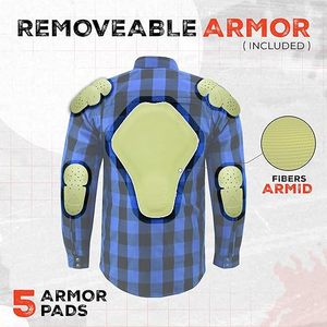 เสื้อเชิ้ตผ้าฟลานเนลสำหรับขี่มอเตอร์ไซค์ในฤดูหนาว ทนทาน กันลม พร้อมแผ่นเสริมคุณภาพสูง ปรับแต่งได้สำหรับผู้ขับขี่ - Product Image 3
