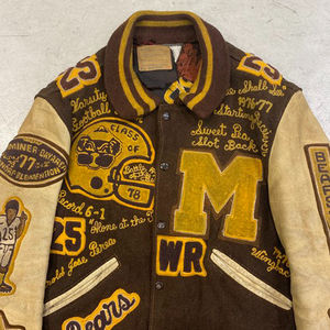 Logo personnalisé hiver baseball collège veste hommes Plus coton broderie universitaire décontracté peigné tissu tricoté support imperméable - Product Image 4