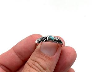 Anillo clásico de plata maciza 925, joyería para mujer, Plata de Ley 925, piedra preciosa turquesa, estilo bohemio, anillo hecho a mano, regalo para mamá - Product Image 1